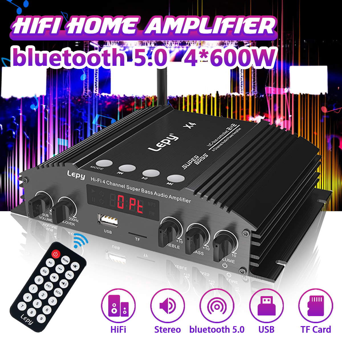 Find MS 4 60W 4 Channel Audio Power Amplifier Stereo TF Card AUX bluetooth HiFi Home Amplifier Mini HIFI Digital bluetooth Amplifier for Sale on Gipsybee.com with cryptocurrencies