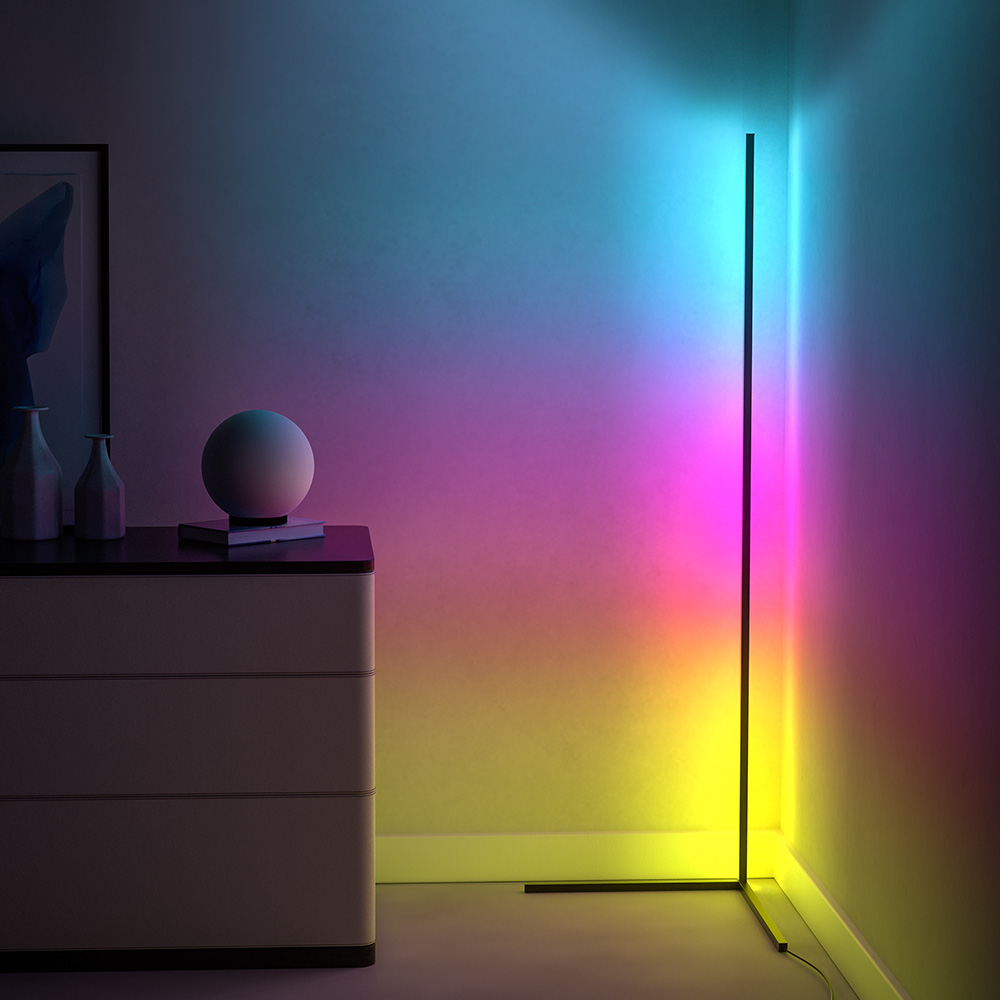 Find BlitzWolf BW FLT1 Corner Floor Lamp with RGB Colorful Lighting Effect 68 Dynamic Light Modes RF Remote Control Designed for Corners and Stable Structure for Sale on Gipsybee.com with cryptocurrencies