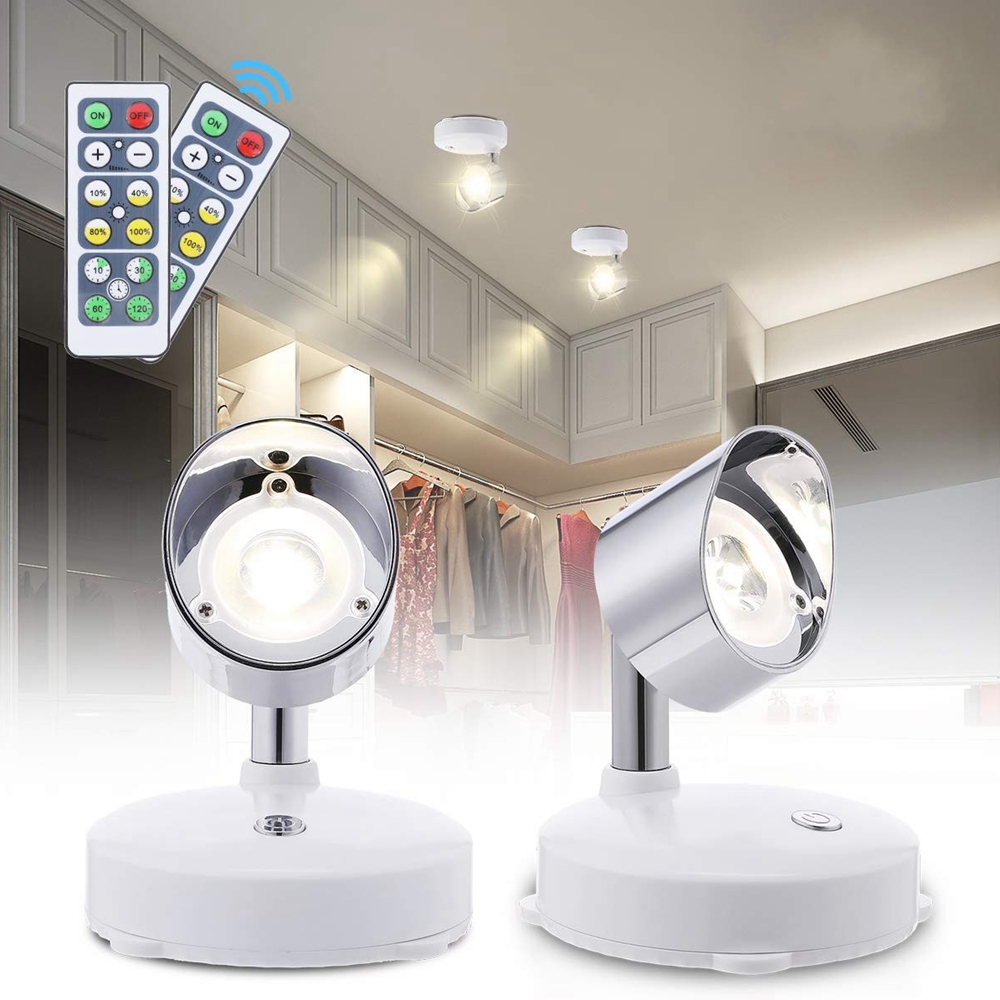 Find 2PCS Elfeland Battery Powered LED Cabinet Light Remote Control Spotlighting for Showcase Home Hotel for Sale on Gipsybee.com with cryptocurrencies