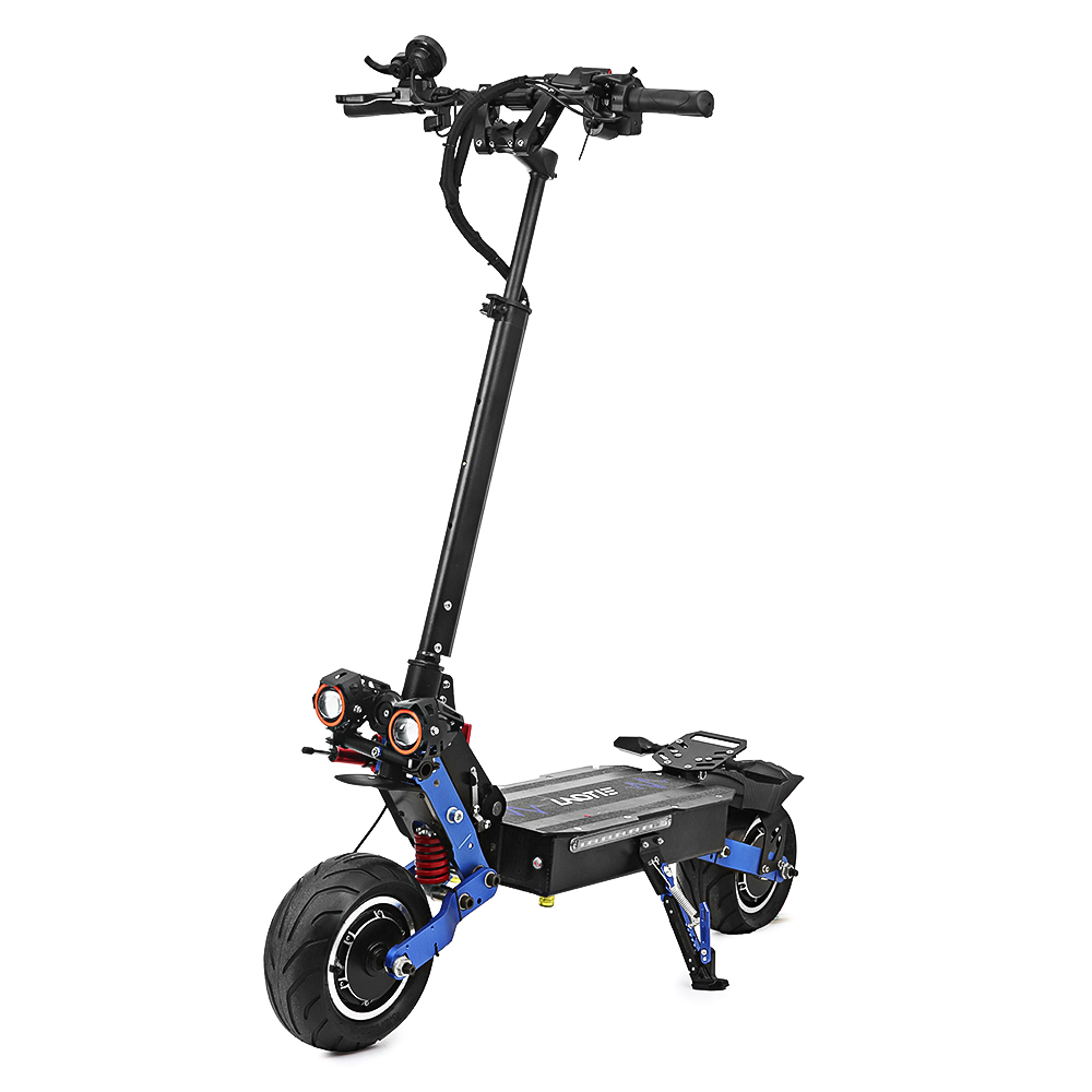 Find LAOTIEÂ® ES19 Steering Damper 60V 38.4Ah Battery 6000W Dual Motor Electric Scooter 135Km Mileage 10x4.5inch Wide Wheel Electric Scooter for Sale on Gipsybee.com with cryptocurrencies
