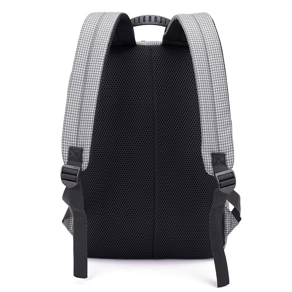 Find Grid Backpack Laptop Computer Bag Schoolbag Shoulders Storage Bag USB Charging with Headphone Jack for 15 6 inch Notebook for Sale on Gipsybee.com with cryptocurrencies