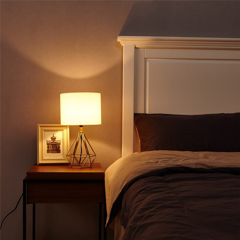 Find Hollowed Out Modern Desk Lamp Bedroom Bedside Geometric Table Lamp With Shade for Sale on Gipsybee.com with cryptocurrencies