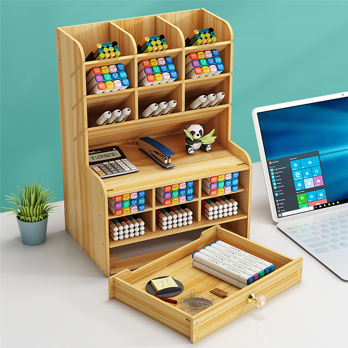 Find Pen Holder Wooden Pencil Storage Holder Study Home Office Case Rack Drawer for Sale on Gipsybee.com with cryptocurrencies