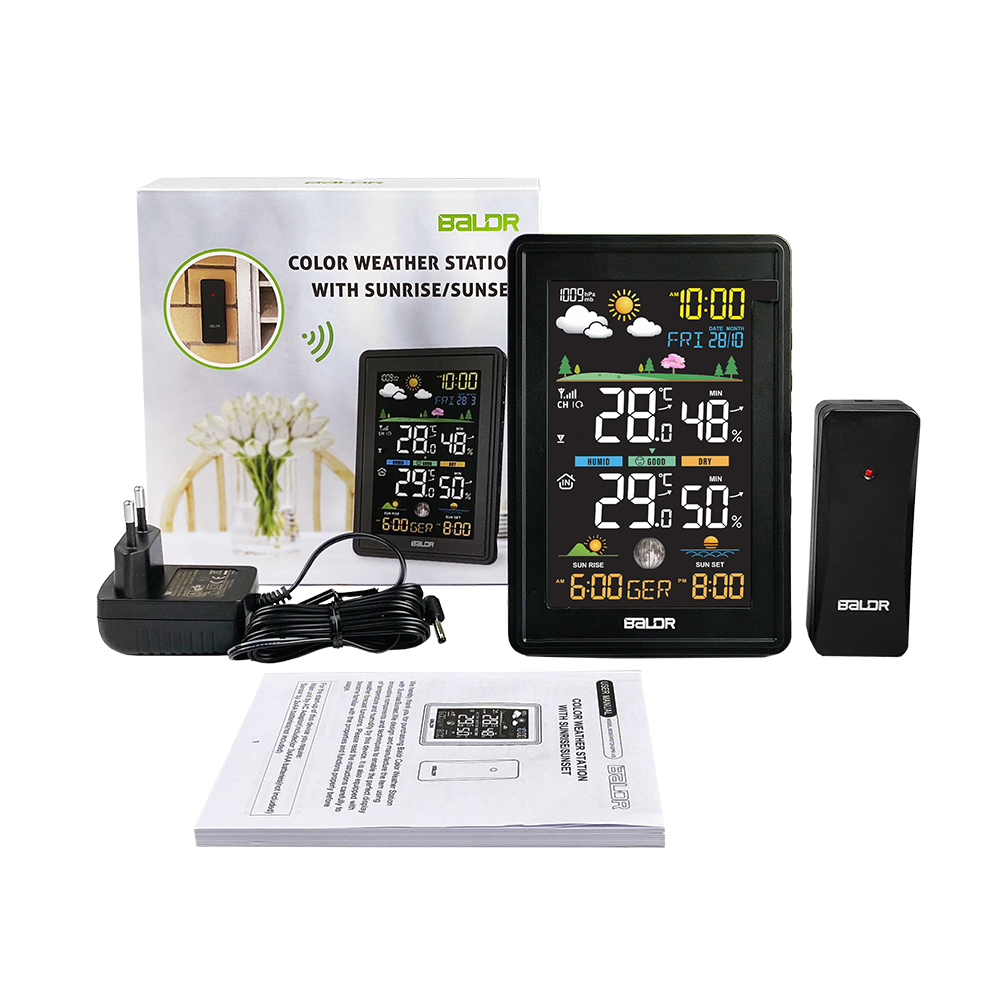 Find Bakeey LCD Screen Wireless Weather Station Thermohygrometer Weather Forecast Alarm Clock Perpetual Calendar Moon Phase for Sale on Gipsybee.com with cryptocurrencies