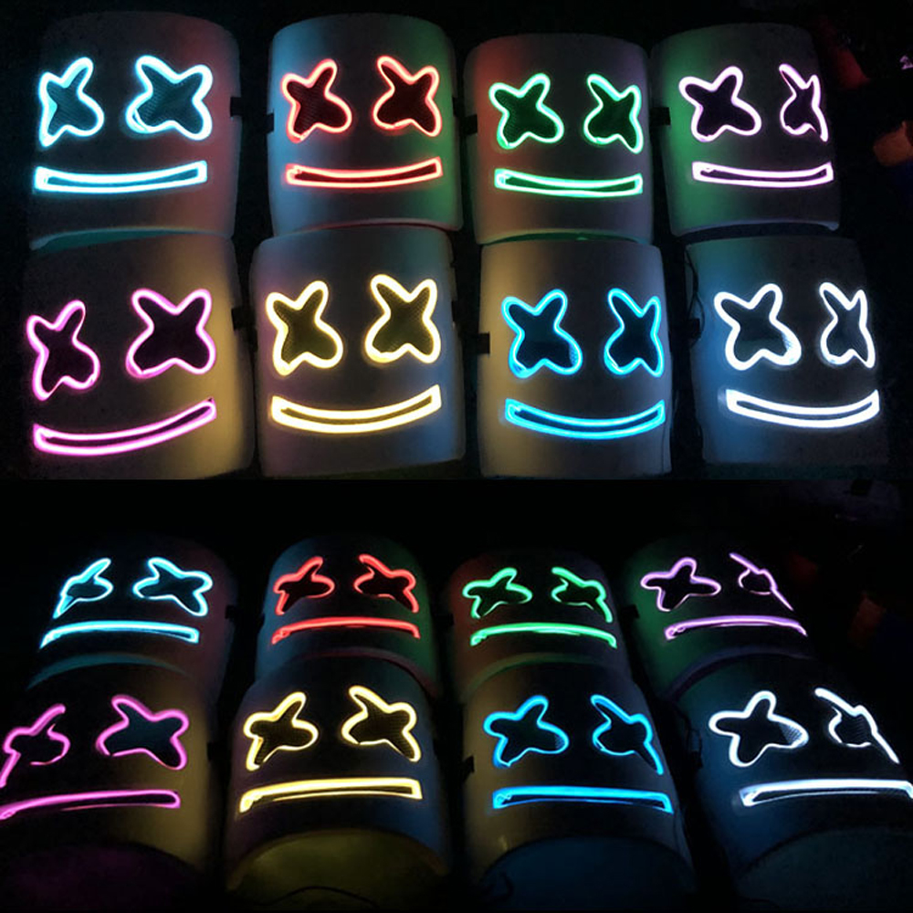 Find DJ Marshmallo LED Mask Luminous Helmet DIY Bar Music Party Masks Cosplay Props for Sale on Gipsybee.com with cryptocurrencies