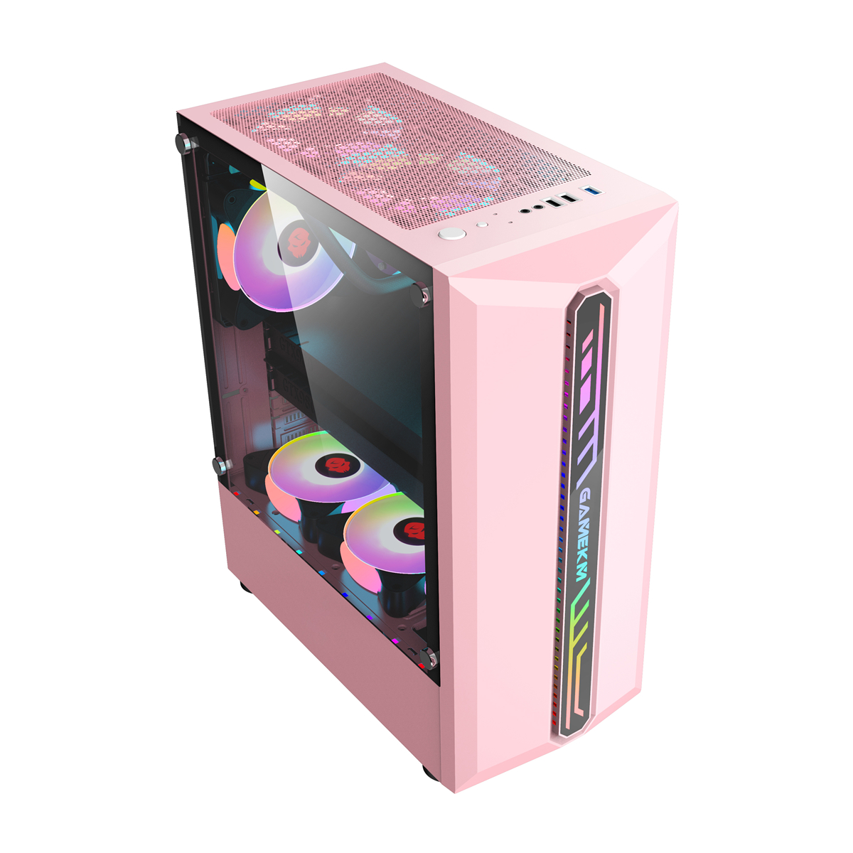 Find GAMEKM Computer Case Mid-Tower ATX/M-ATX/ITX Acrylic Side Panel RGB Gaming Computer PC Case USB 3.0/USB 2.0/HDD/SSD for Desktop PC Computer for Sale on Gipsybee.com with cryptocurrencies