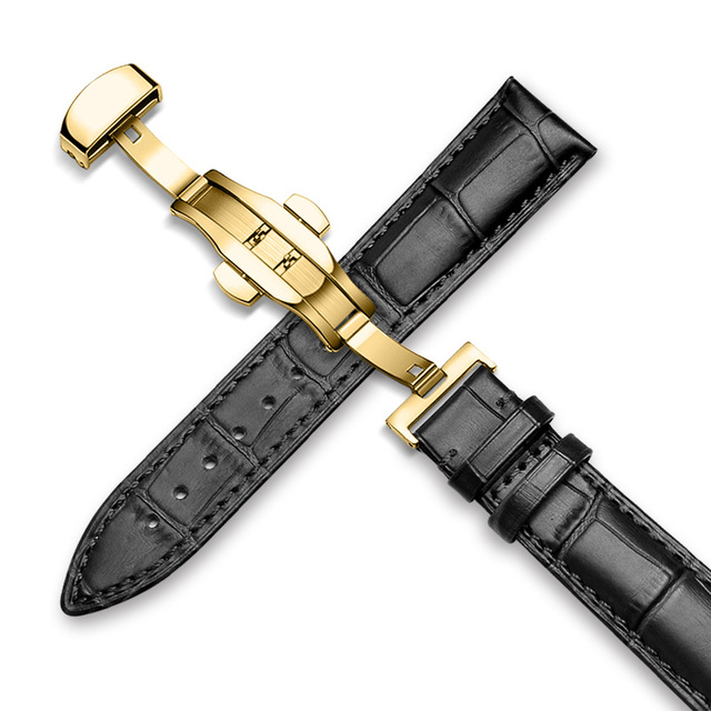 Find Bakeey 22mm Genuine Leather Strap Replacement Alligator Grain Watch Band for Sale on Gipsybee.com with cryptocurrencies