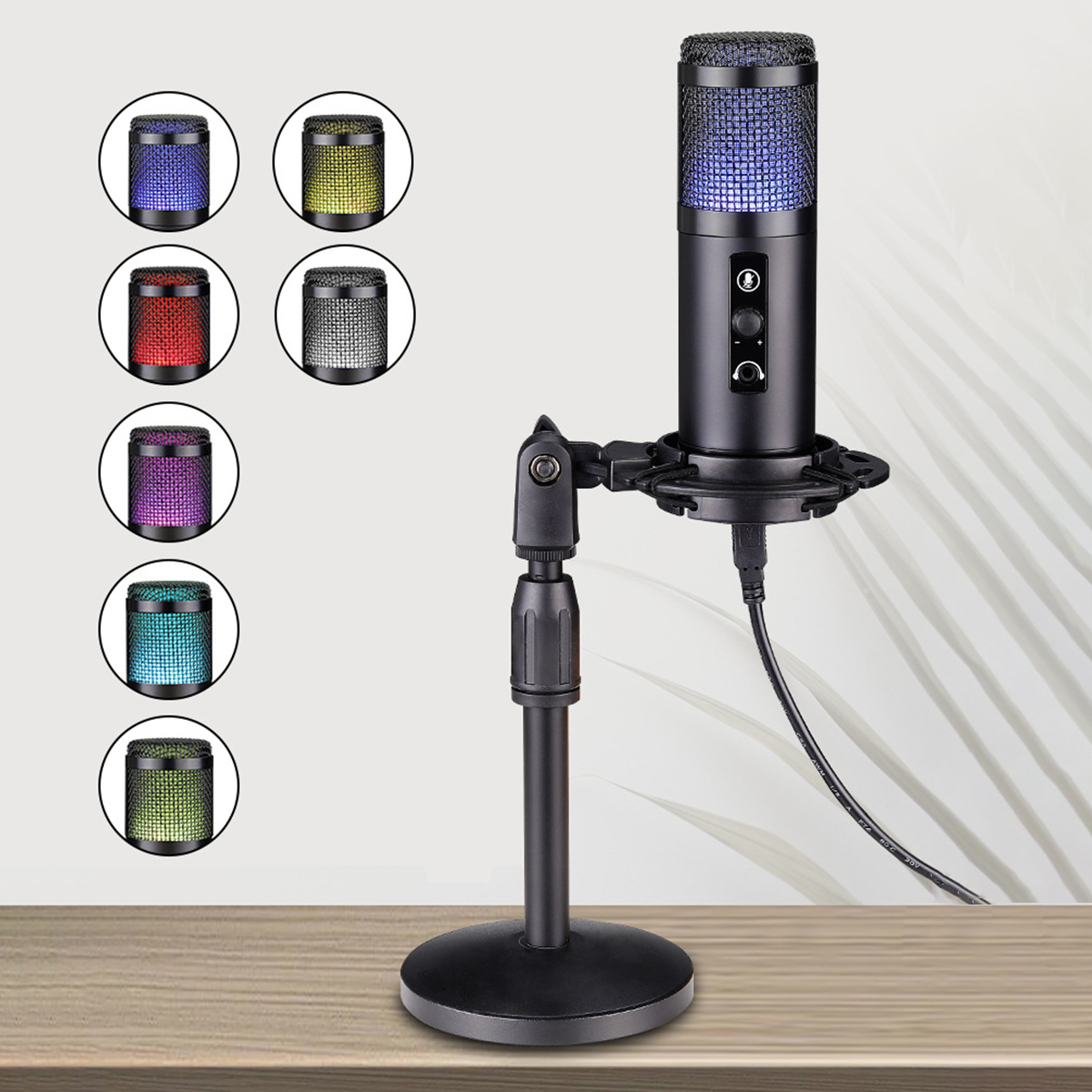 Find Professional LED RGB USB Condenser Microphone Stand Set For Computer Laptop for Sale on Gipsybee.com with cryptocurrencies