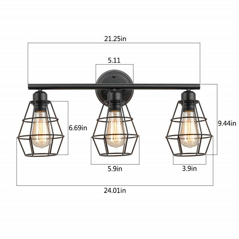 Find 85 240V E27 Bathroom Vanity Light Mirror Front Wall Sconce Industrial Farmhouse Wall Lamp Without Bulbs for Sale on Gipsybee.com with cryptocurrencies