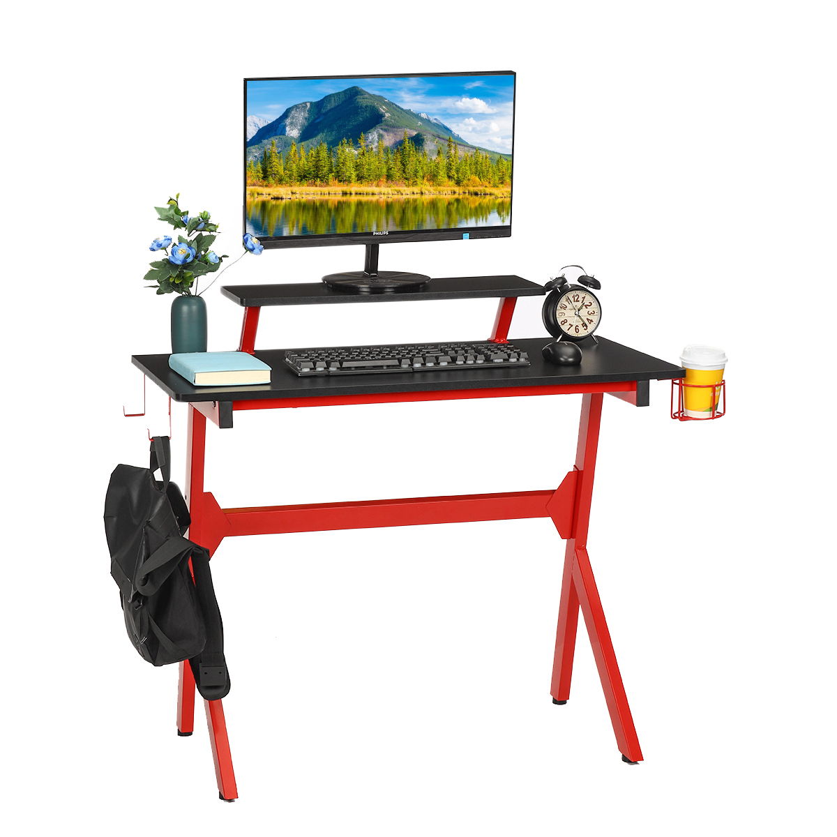 Find Hoffree Ergonomic Gaming Desk E sports Computer Office Table PC Laptop Desk Gamer Tables with Cup Holder for iMac for Sale on Gipsybee.com with cryptocurrencies