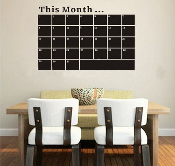 Find Monthly Chalkboard Calendar Blackboard Sticker Vinyl Wall Decal Removable Planner Wall Paper Sticker 53*78cm for Sale on Gipsybee.com with cryptocurrencies