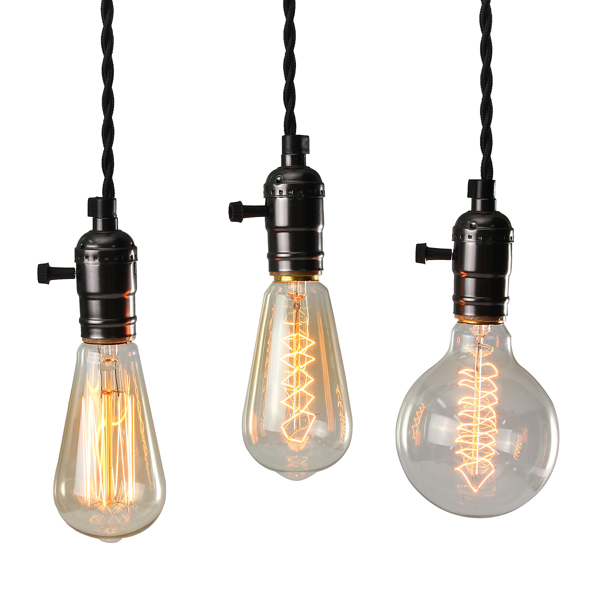 Find E26/E27 Solid Industrial Triple Lamp Sockets Vintage Edison Hanging Pendant Lamp Holder for Sale on Gipsybee.com with cryptocurrencies