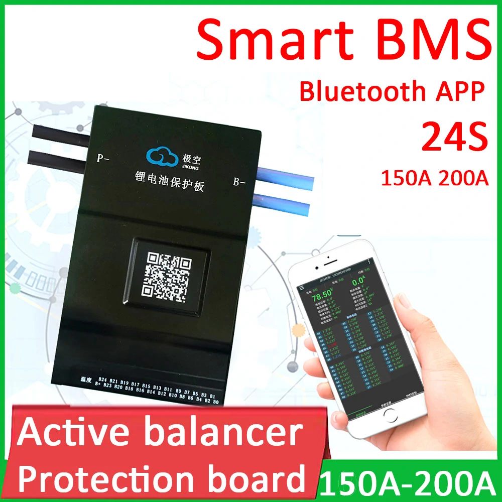 Find Jikong 24S 2A Active Balance BMS lithium Battery Protection Board 200A Bluetooth APP Lifepo4 li ion LTO for Sale on Gipsybee.com