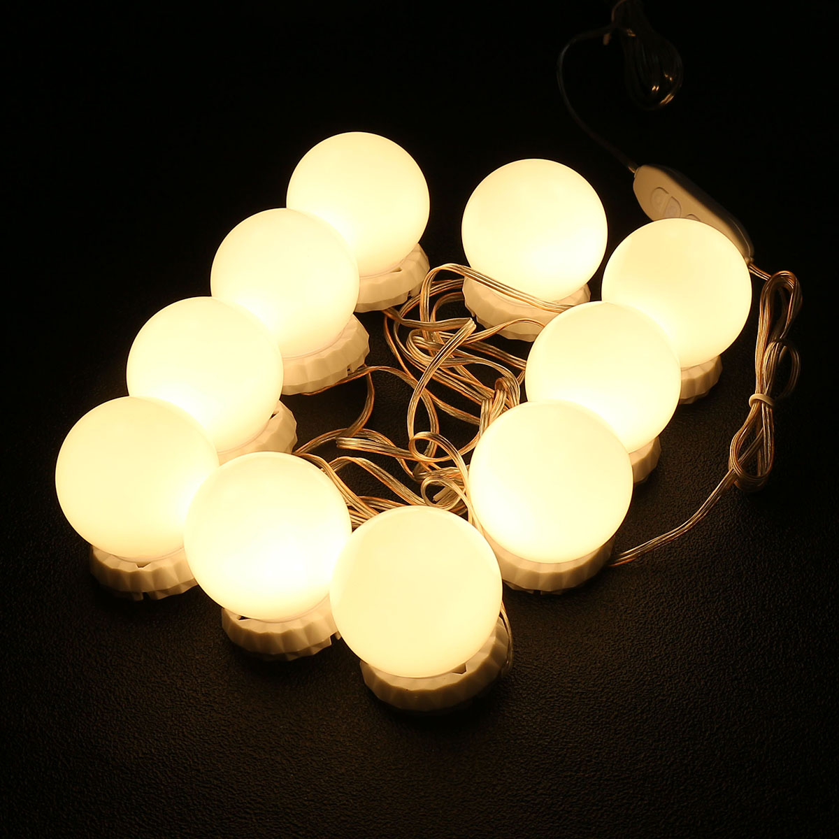 Find Makeup Light Vanity Mirror LED String Light 10 Bulb Dressing Cosmetic Adjustable for Sale on Gipsybee.com with cryptocurrencies