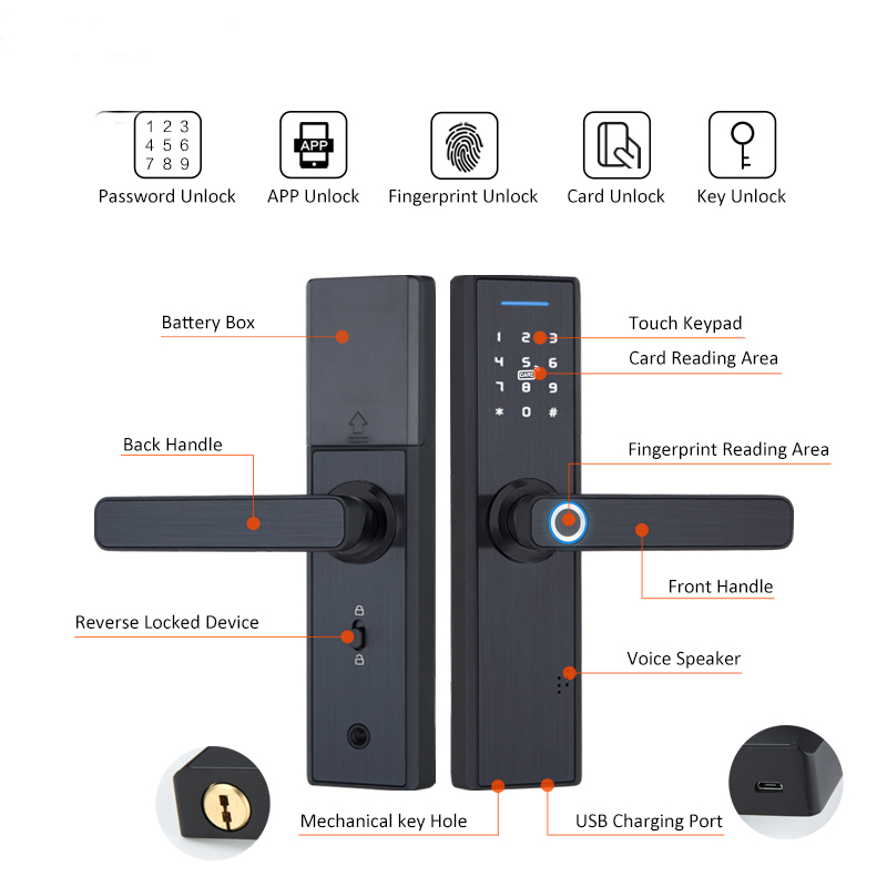 Find Tuya Electronic Smart Door Lock Wifi Biometric Fingerprint Lock Security Intelligent Smart Lock With WiFi APP Password RFID Unlock Door Lock Electronic Hotels for Sale on Gipsybee.com with cryptocurrencies