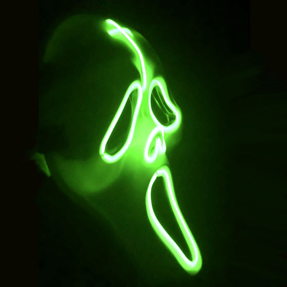 Find LED Glowing Mask Halloween Ghost Face Fluorescent Dance Party EL Mask Horror Thriller Glow Mask for Sale on Gipsybee.com with cryptocurrencies