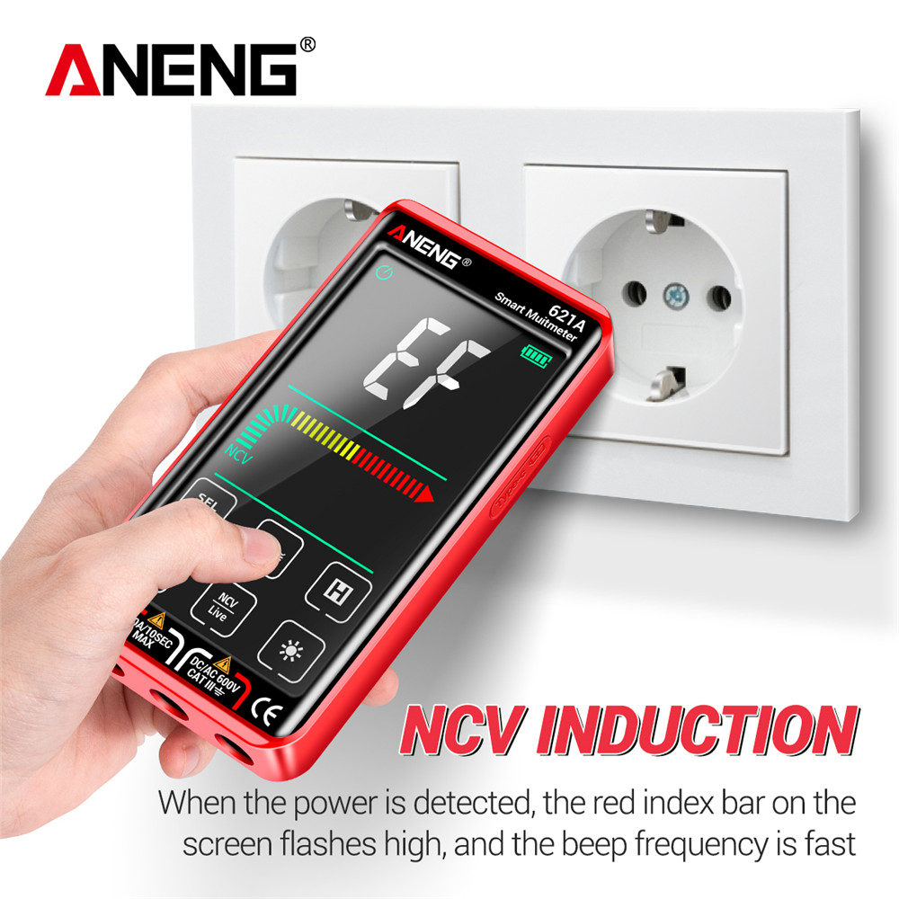 ANENG 621A 9999 Counts Auto Range Full-screen Touch Smart Digital Multimeter Rechargeable DC/AC Voltage Current Tester Meter 7