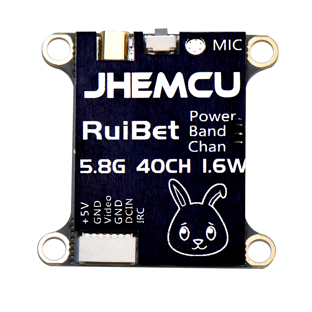 JHEMCU RuiBet Tran-3016W 5.8Ghz 48CH PIT/25MW/200/400/800/1600MW FPV Transmitter Built-in AGC Microphone Support IRC For RC Racing Drone 1
