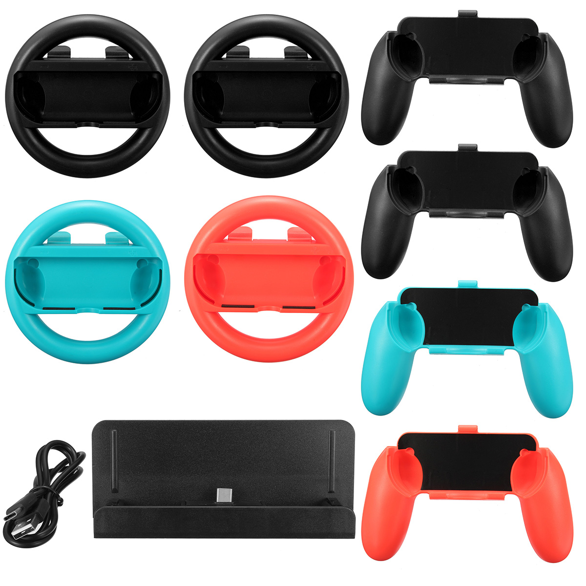 Find 10 in 1 Charging Stand Controller Grip Holder Steering Wheel For Nintendo Switch for Sale on Gipsybee.com with cryptocurrencies