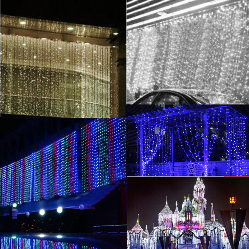 Find 10x3M Outdoor 1000 LED Curtain Christmas Fairy Light String Wedding Christmas Holiday Decor AC220V for Sale on Gipsybee.com with cryptocurrencies