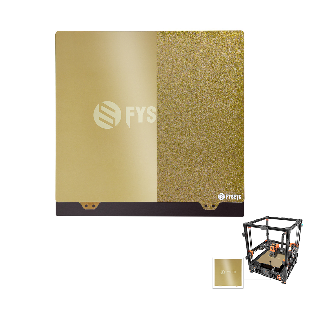 FYSETC JanusBPS 355*355mm Golden Different Face Steel Plate + Magnetic Sticker B-side + PEI Kit for 3D Printer 1