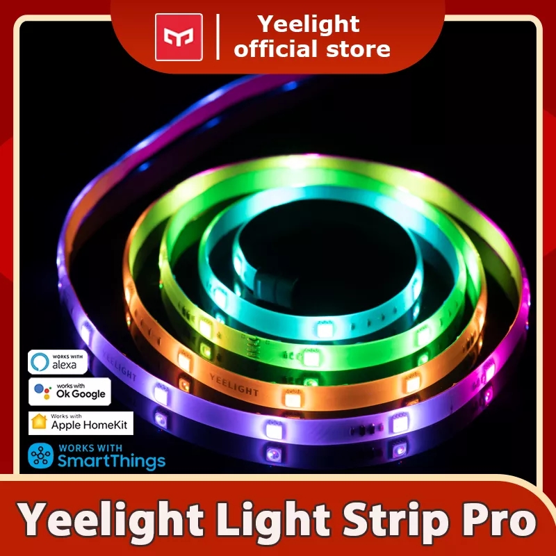 Find Yeelight 2M Smart Color LED Chameleon Light Strip Pro Ambient Light Strip Suitable for Apple HomeKit Alexa Ok Google SmartThings Gaming Atmosphere Lighting Interaction EU Plug for Sale on Gipsybee.com with cryptocurrencies