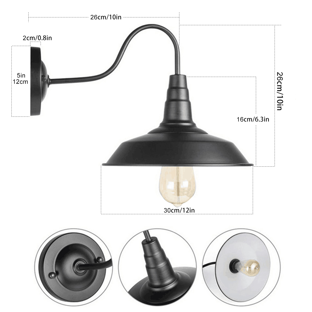 Find Loft Retro Industrial Wind Pot Cover Wall Lamp American Simple Wrought Iron Wall Light Aisle Corridor Warehouse Balcony Restaurant Without Bulb for Sale on Gipsybee.com with cryptocurrencies