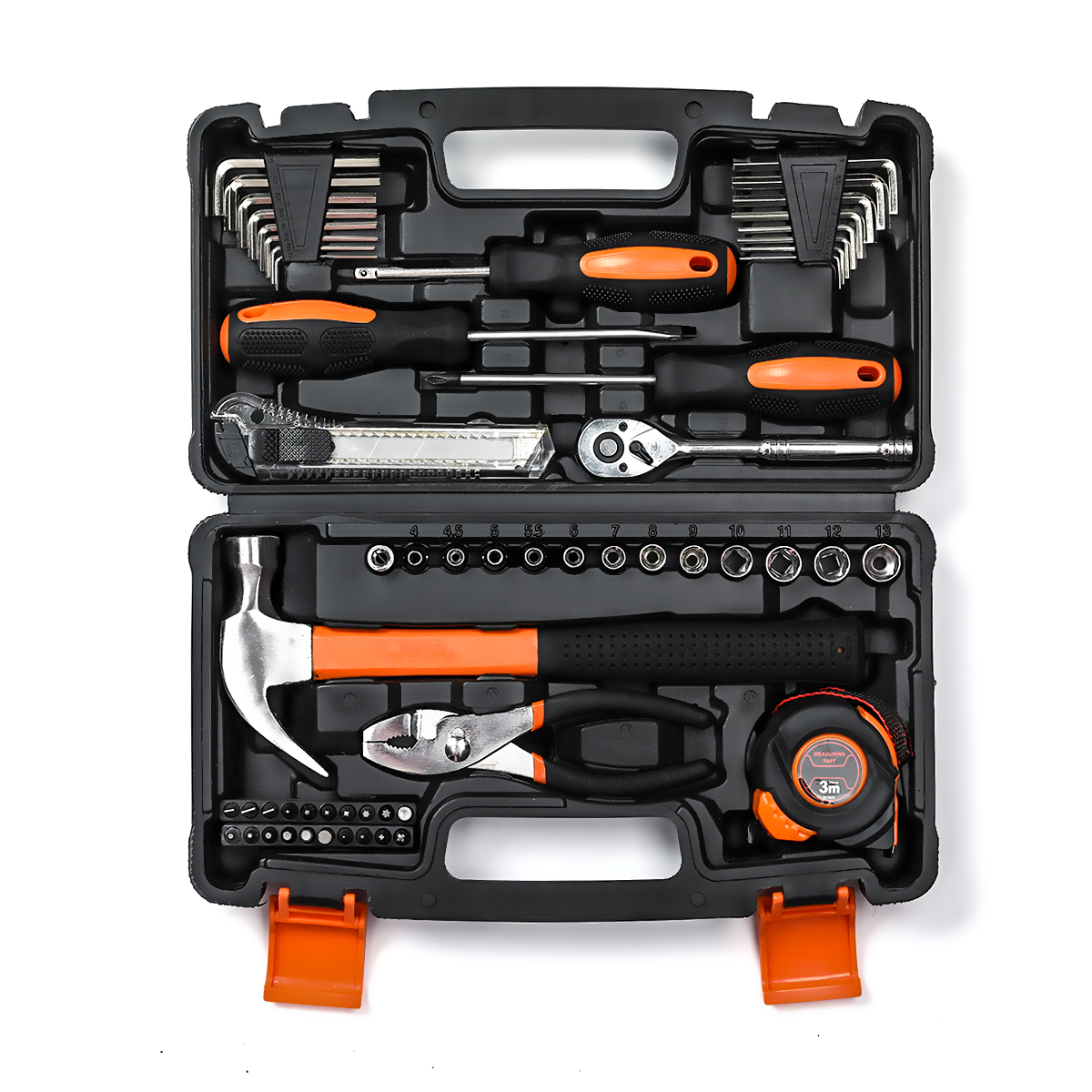 Find TOPSHAK TS-CH3 57 Piece Socket Wrench Auto Repair Tool Mixed Tool Set Hand Tool Kit with Plastic Toolbox Storage Case for Sale on Gipsybee.com with cryptocurrencies