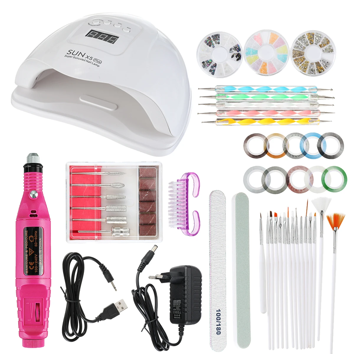 Find 80W Nail Polish Dryer Lamp Set LED UV Gel Acrylic Curing Light Manicure for Sale on Gipsybee.com