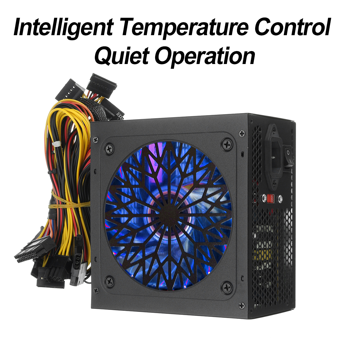 Find 1000W PSU PC Power Supply Unit Passive RGB 12cm Quiet Fan ATX PCI-E SATA PFC for Sale on Gipsybee.com with cryptocurrencies