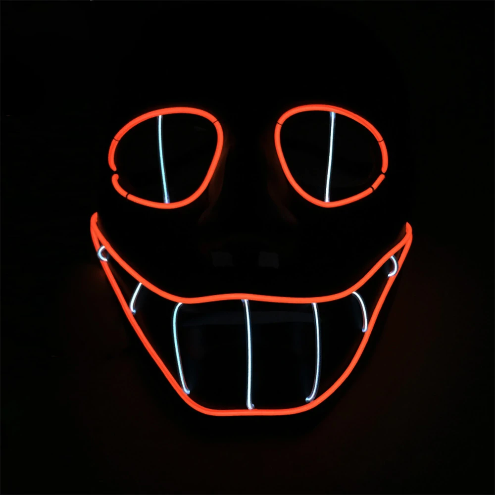 Find 2021 Fashion LED Mask Luminous Glowing Halloween Party Mask Neon EL Mask Halloween Cosplay Mask Horror for Sale on Gipsybee.com