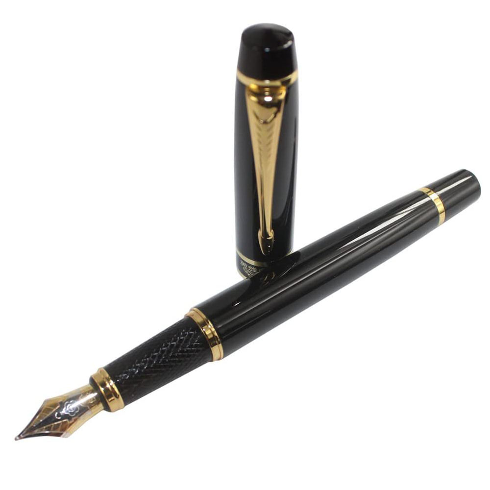 Hero 7032 Fountain Pen 0.5mm Nib Gold Metal Office School Signing Pen Writing Supplies—3