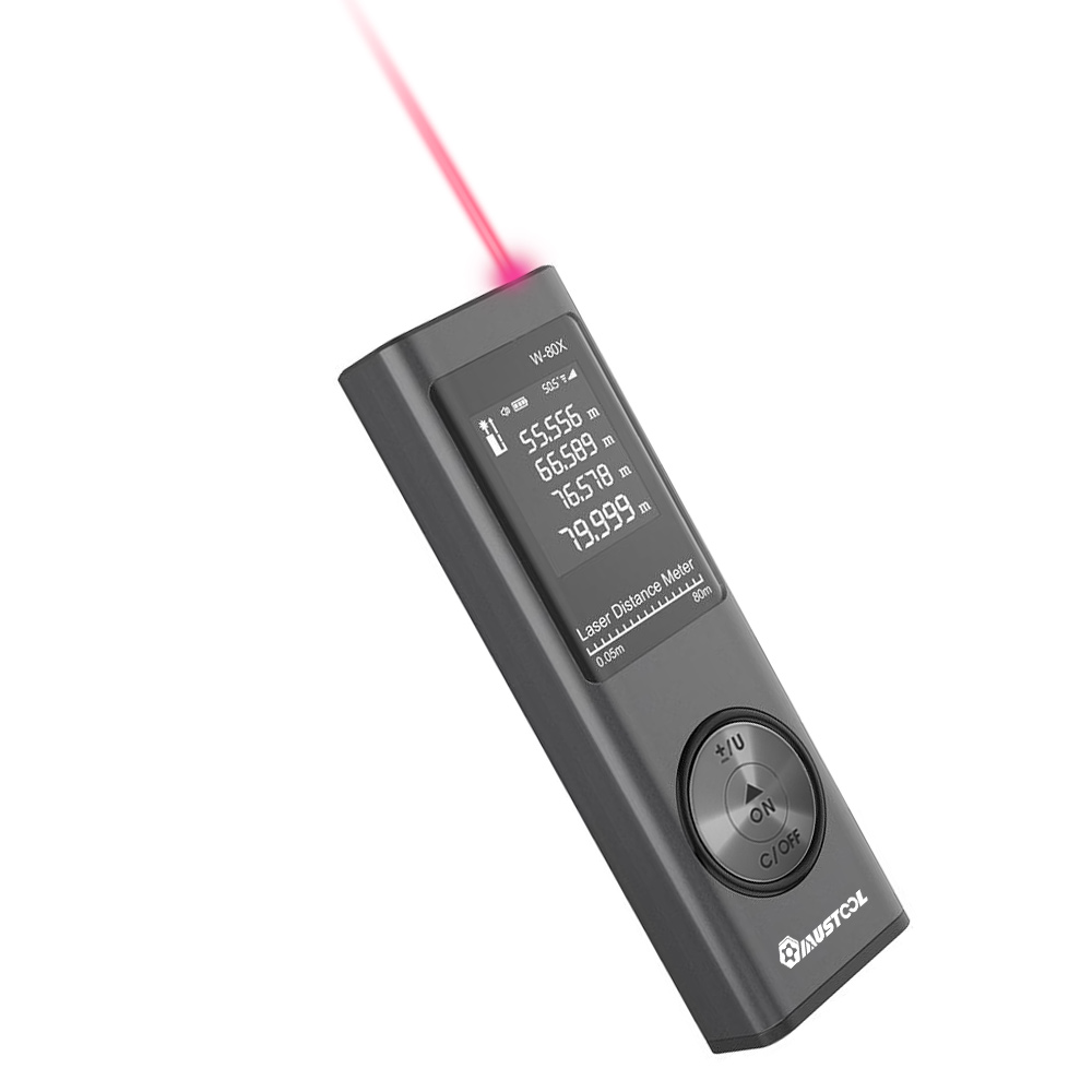 MUSTOOL Metro, Misuratore di Distanza Laser Digitale 80M con Sensore Angolare Elettronico, Ricarica USB, Misurazione Volume e Area 3