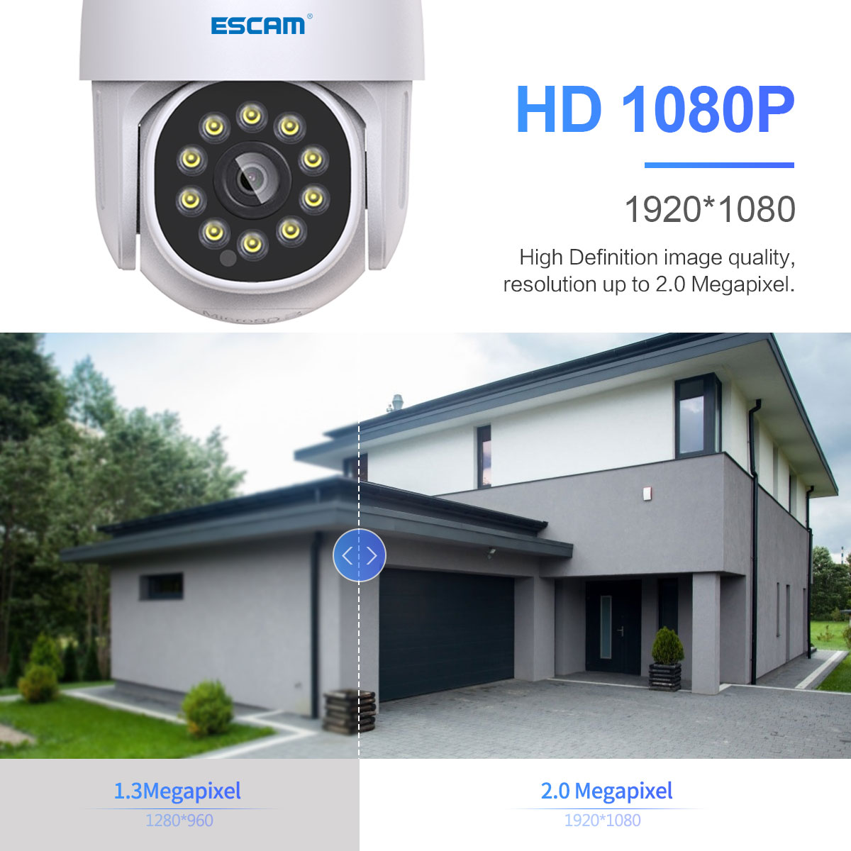 PT202 1080P WiFi IP Videocamera Visione Notturna Rilevamento Automatico delle Figure Umane per ESCAM 7