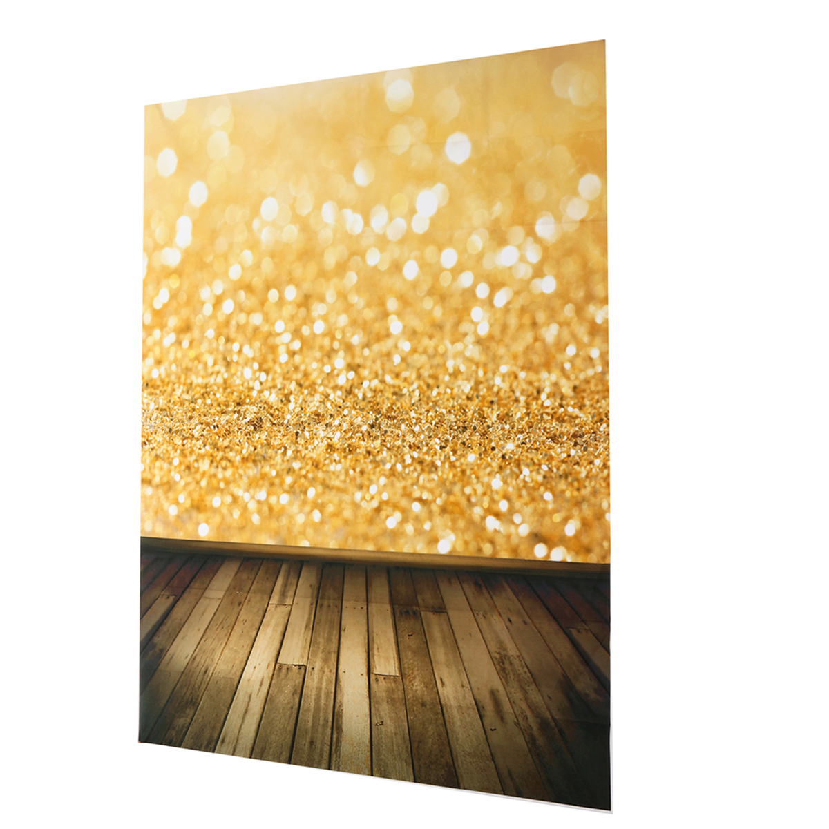 Find 5x7FT Vinyl Gold Glitter Wood Floor Photography Backdrop Background Studio Prop for Sale on Gipsybee.com with cryptocurrencies