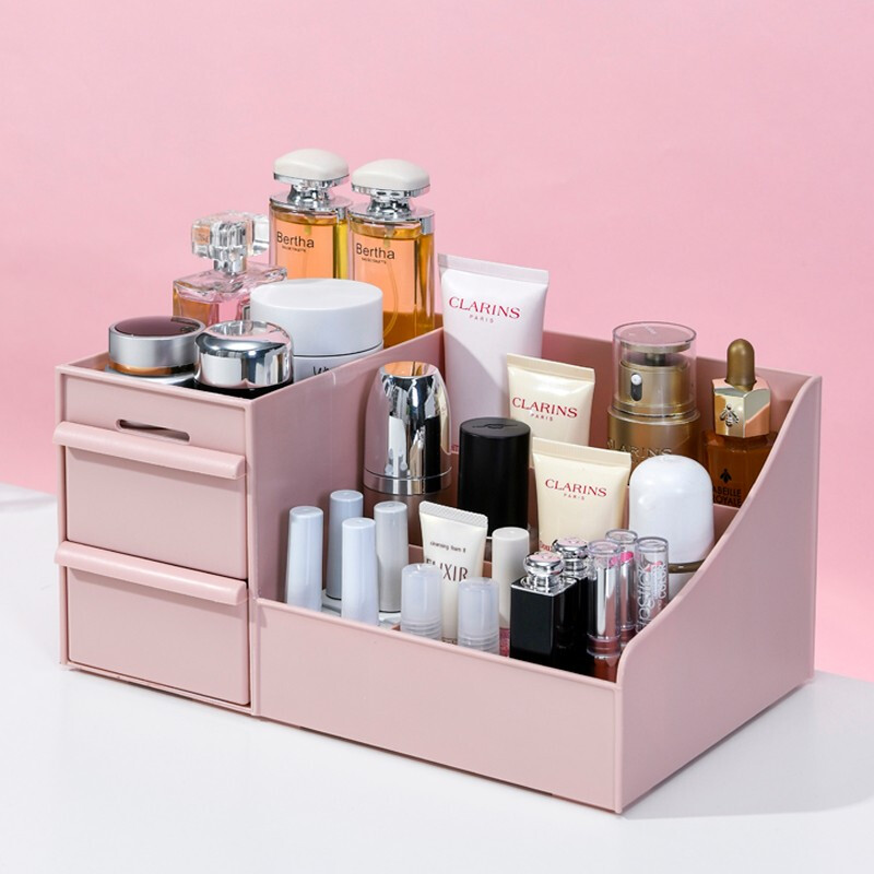 Plastic Desktop Organizer Makeup Cosmetic Storage Box Case Stationery Pen Holder Home Decorations—4