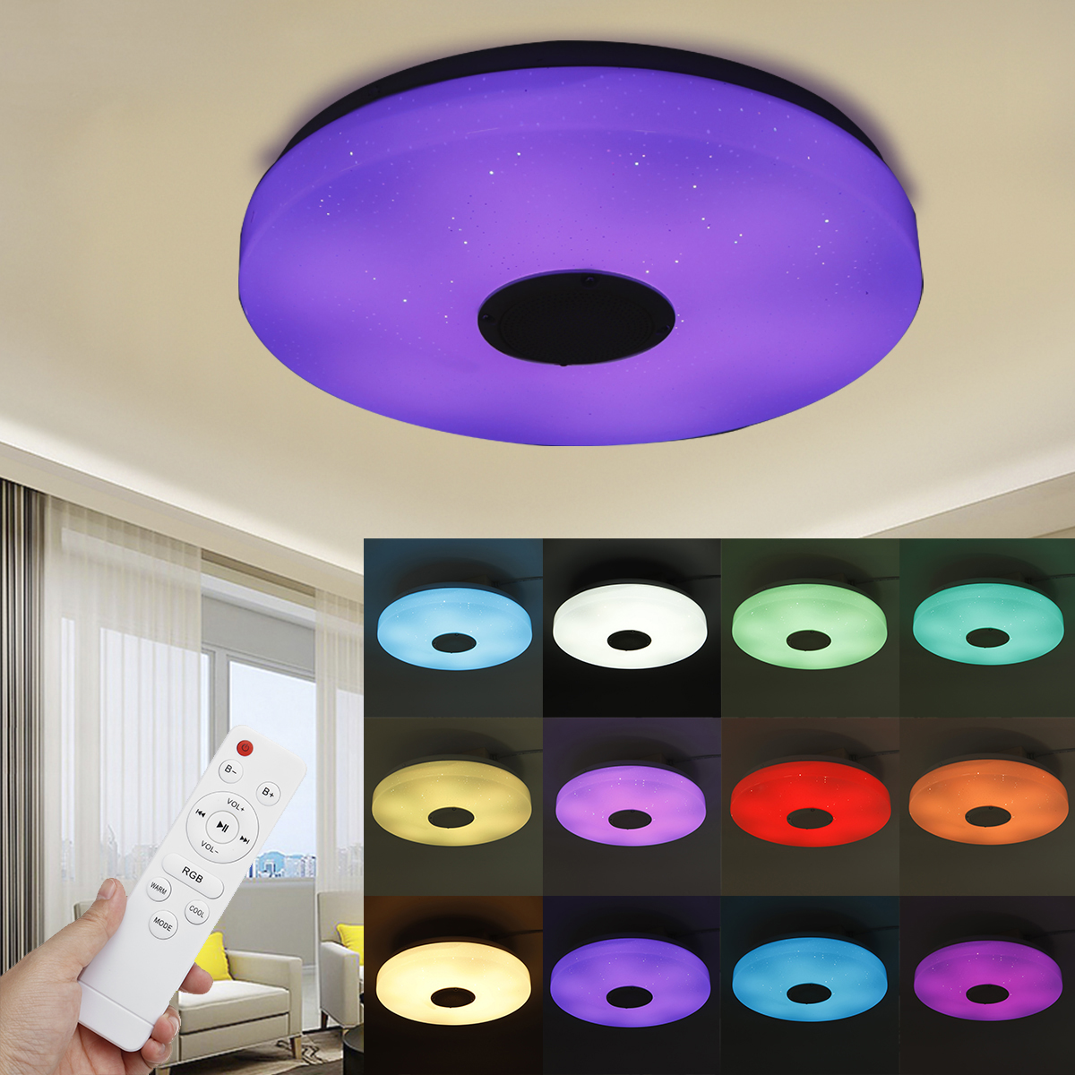 Find 30cm 220V LED Ceiling Light RGB bluetooth Music Dimmable Lamp APP Remote Control Decoration Home for Sale on Gipsybee.com with cryptocurrencies
