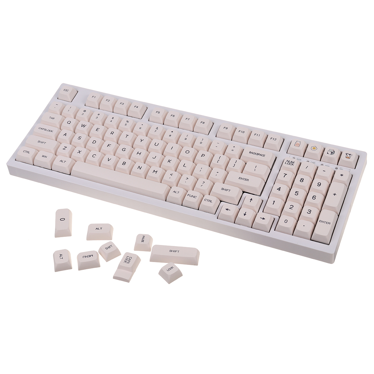 Find 124 Keys Milk PBT Keycap Set Sublimation XDA Profile English/Japanese Custom Keycaps for Mechanical Keyboard for Sale on Gipsybee.com with cryptocurrencies