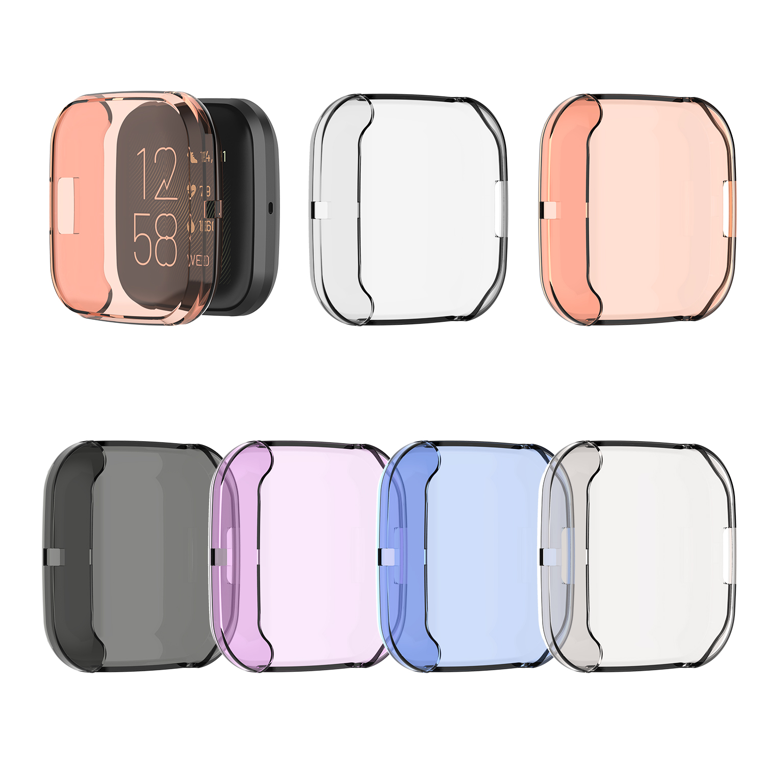 Find Bakeey Multi color Transparent Soft TPU Rubber All inclusive Watch Protector Case Cover For Fitbit Versa 2 for Sale on Gipsybee.com with cryptocurrencies
