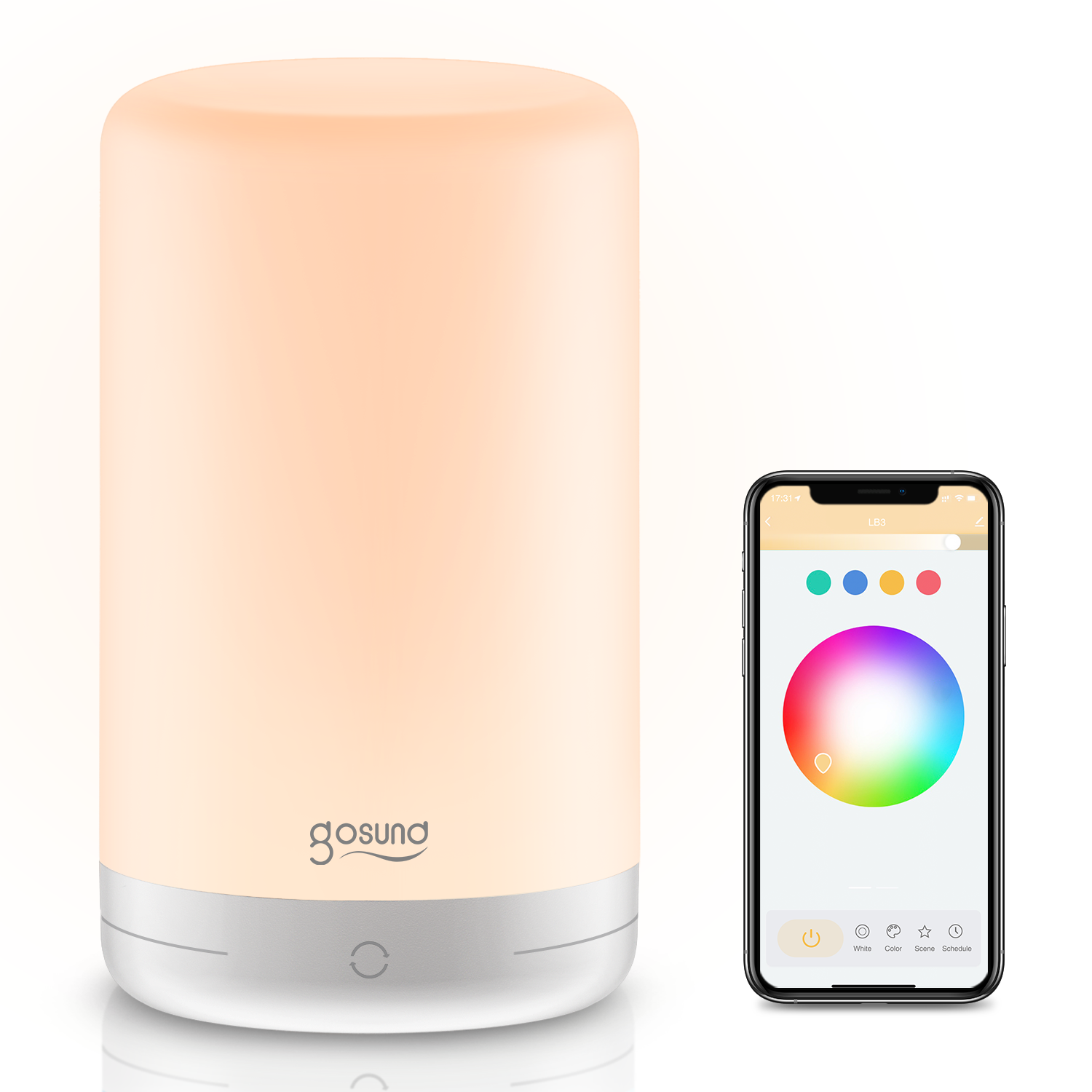 Find Gosund Smart Lamp Dimmable Touch Bedside Table Lamp For Bedroom App Control Colorful Changing LED Nightstand Tap Lamp RGB+Warm White Schedule and Timer Voice Control Works With Alexa And Google Home for Sale on Gipsybee.com with cryptocurrencies