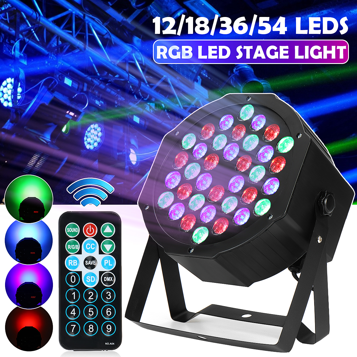 Find 12LED/ 18LED/ 36LED/ 54LED RGB PAR Color LED DJ Projector Disco Lamp Bar KTV Decor Party Stage Light for Sale on Gipsybee.com with cryptocurrencies