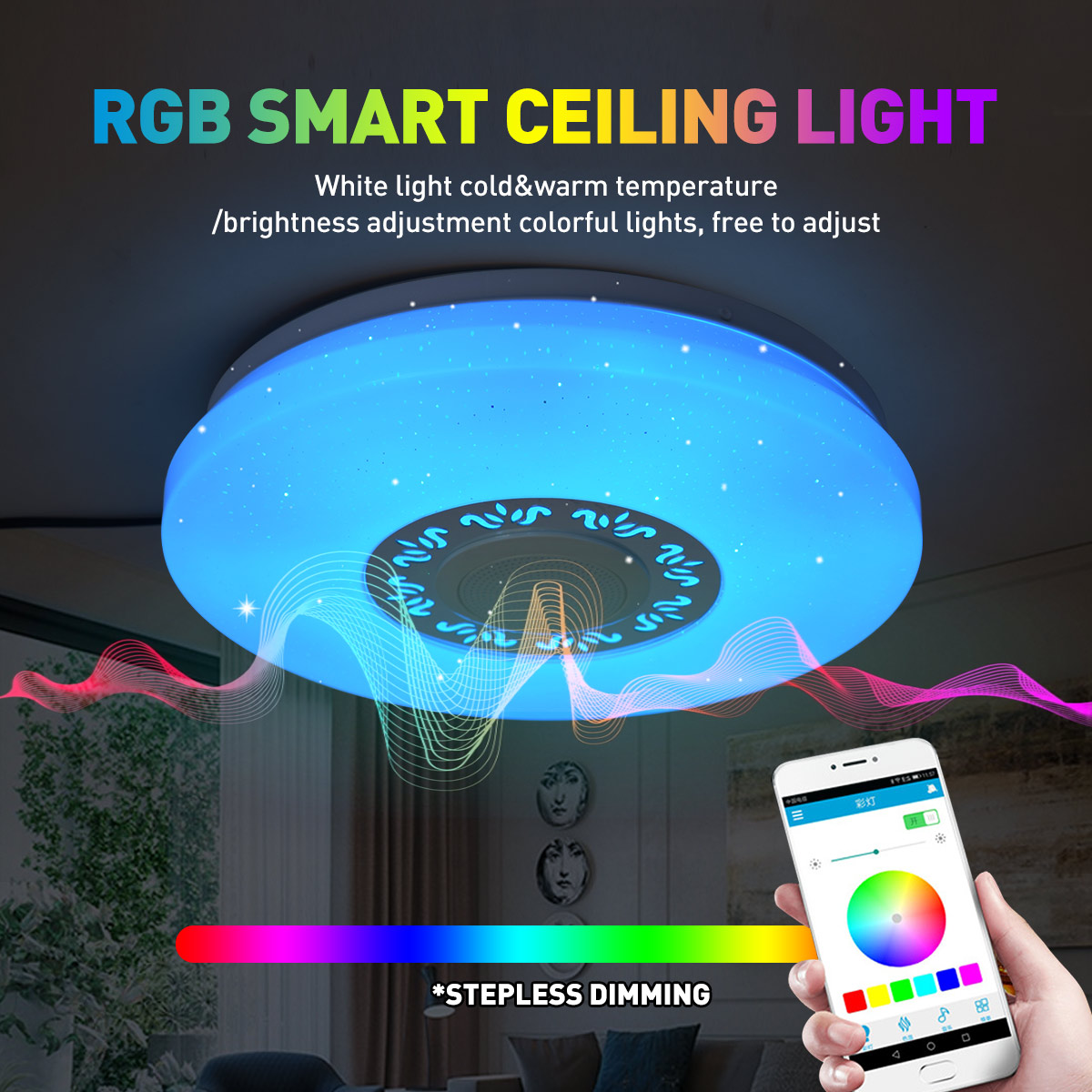 Find 34CM RGB LED Music Ceiling Lights Home lighting APP bluetooth Light Bedroom Lamps Smart Ceiling Lamp Remote Control for Sale on Gipsybee.com with cryptocurrencies