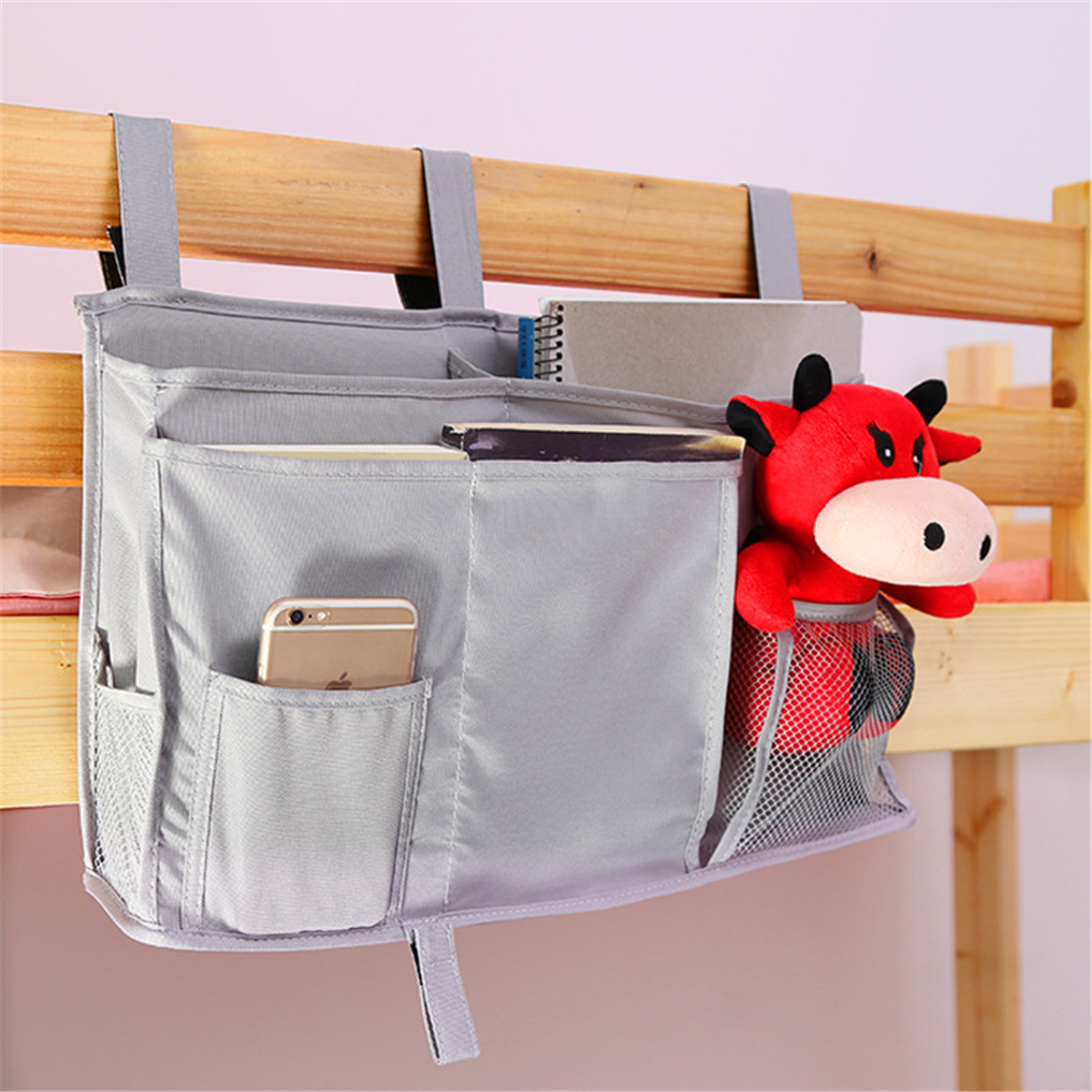Bedside Oxford Cloth Storage Bag Baby Bed Hanging Bag Large Capacity Storage Bag Holder Students Dormitory—7