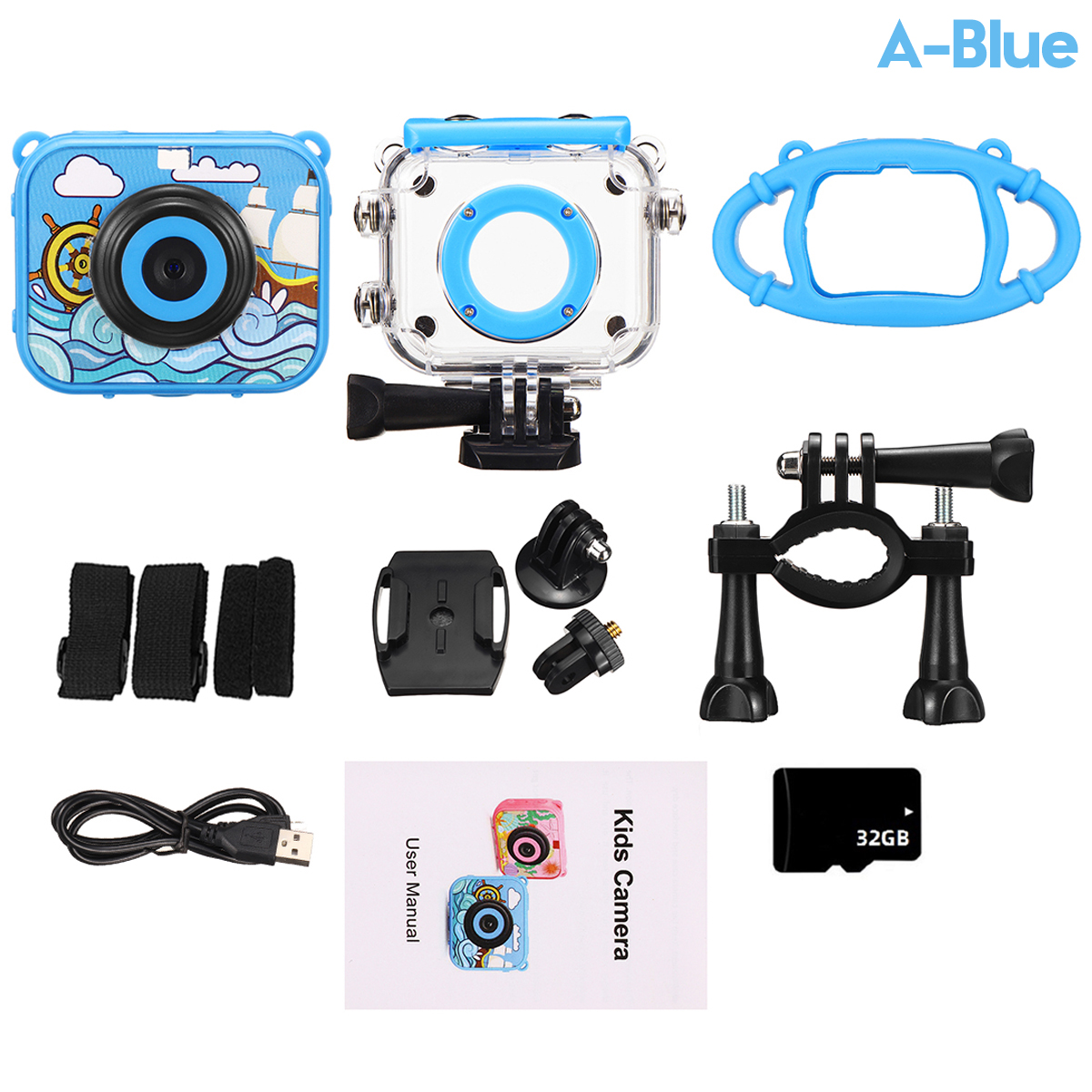 Find Ourlife AT-G20B 1080P HD Mini Children Digital Waterproof Camera Anti-Fall Kid Sports Camera for Sale on Gipsybee.com with cryptocurrencies