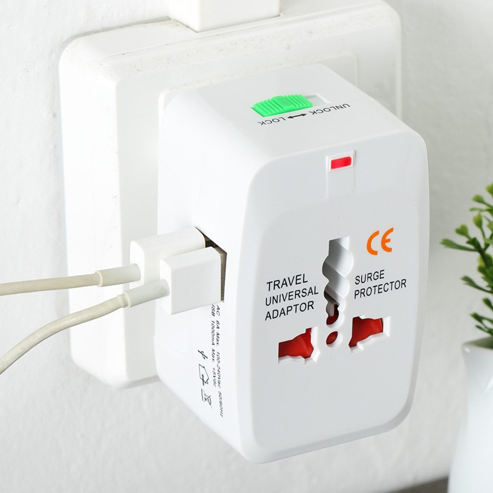 Find All in One Universal International Plug Adapter 2 USB Port World Travel AC Power Charger Adaptor with AU US UK EU Converter Plug for Sale on Gipsybee.com with cryptocurrencies
