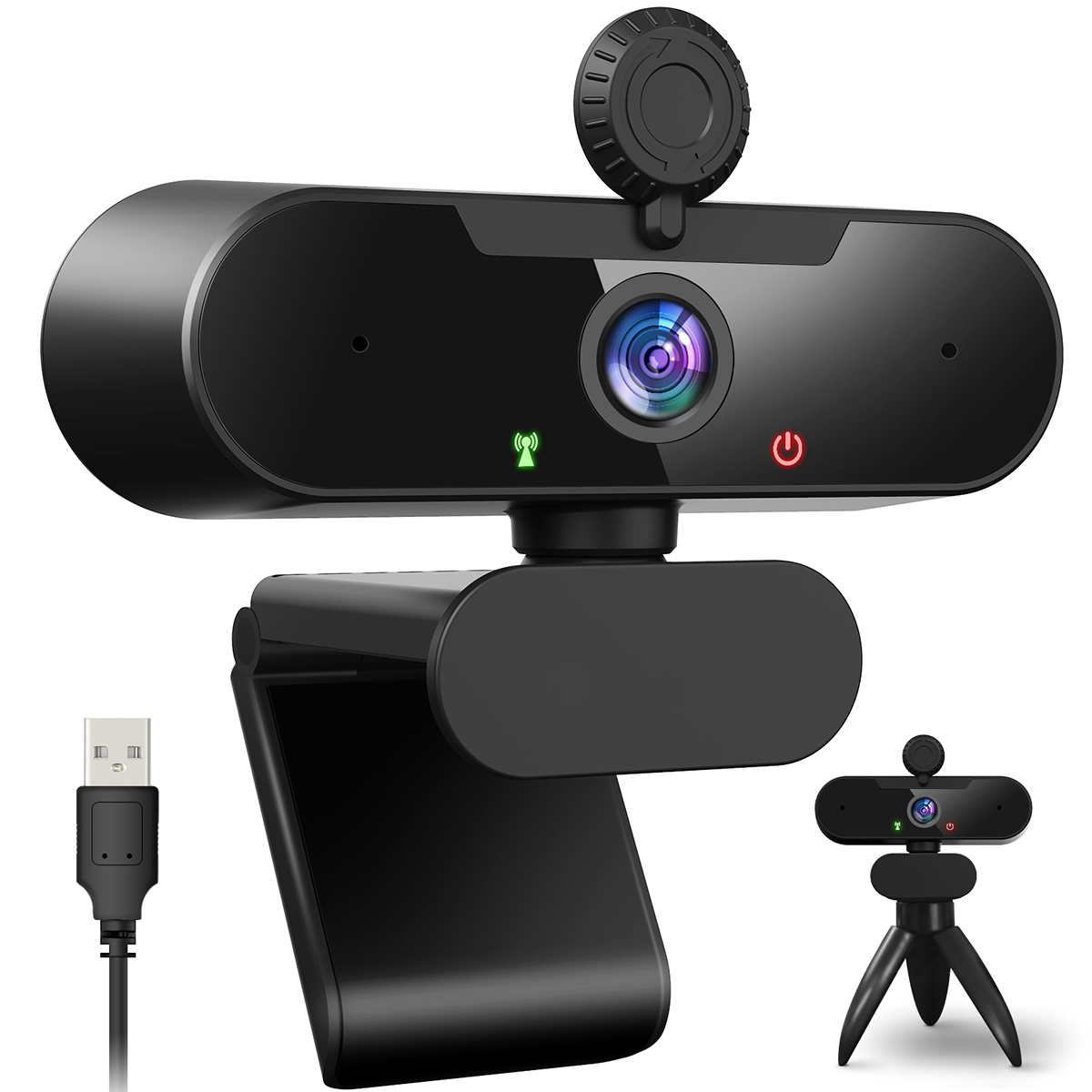 Find 1080P HD Webcam with Microphone Web Camera with Tripod PC Camera with Privacy Cover for Computer Skype Video Chat Recording Compatible with Mac  Windows for Sale on Gipsybee.com with cryptocurrencies