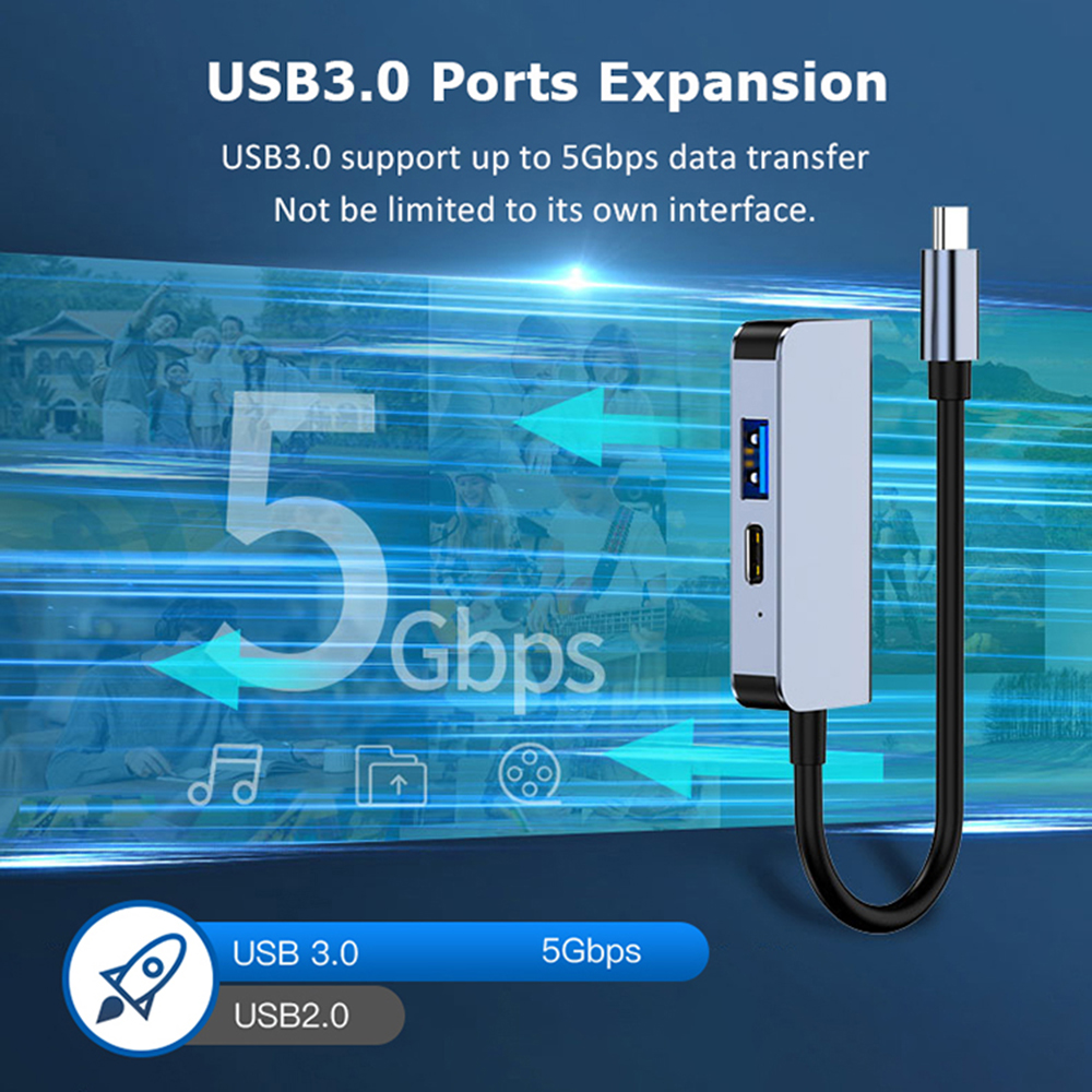 Find Mechzone 3 in 1 Type-C Docking Station USB-C Hub Adapter with USB3.0 USB-C PD 87W 4K HDMI-Compatible for PC Computer Laptop BYL-2113 for Sale on Gipsybee.com with cryptocurrencies