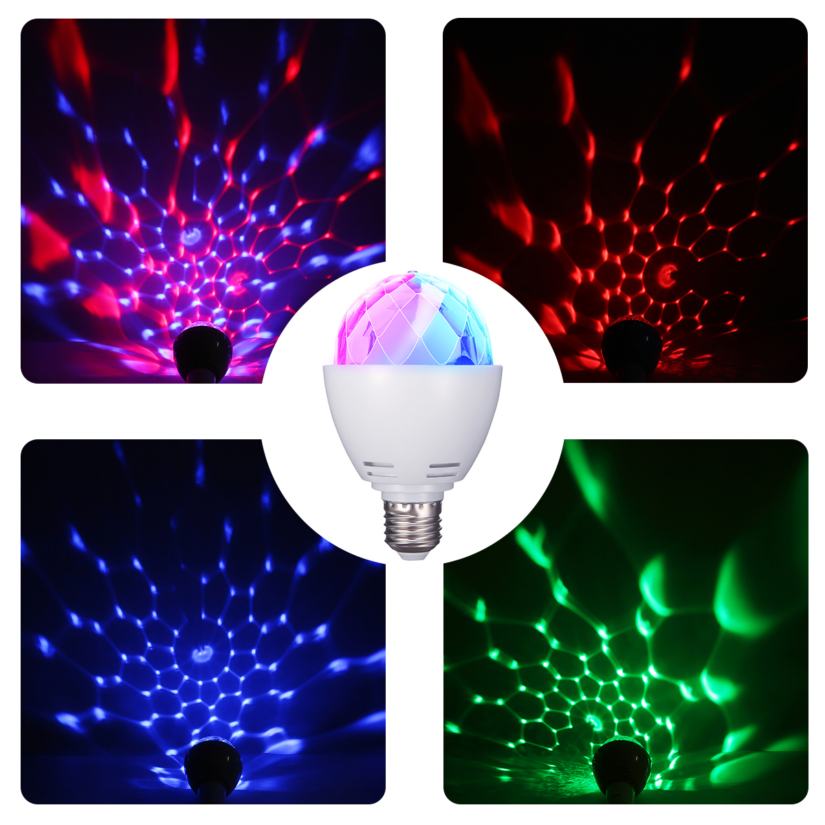 Find ELEGIANT 3W E27 RGB Ball Rotating LED Stage Light Bulb Disco Party Bar + Remote for Sale on Gipsybee.com with cryptocurrencies