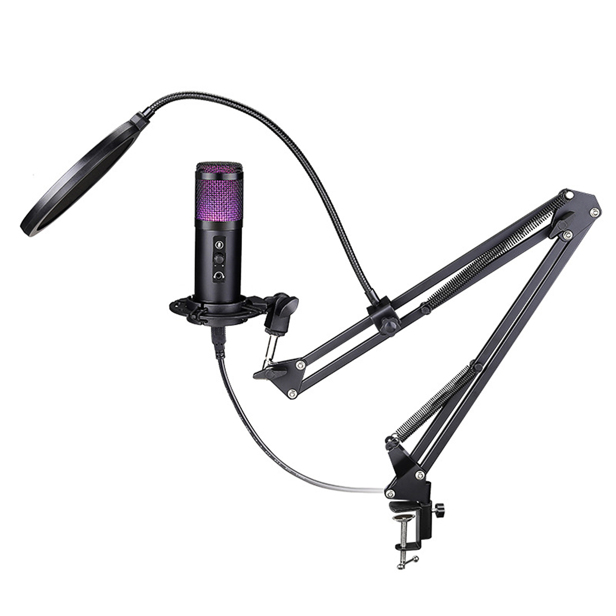 Find Professional LED RGB USB Condenser Microphone Stand Set For Computer Laptop for Sale on Gipsybee.com with cryptocurrencies