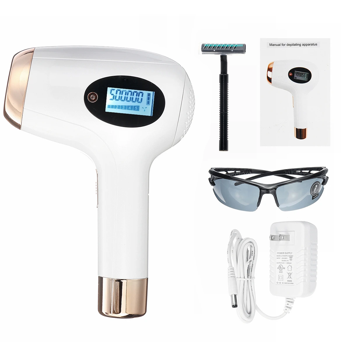 Find 500000 Flashes Laser IPL Permanent Hair Removal Machine 5 Levels Face Body Painless Epilator for Sale on Gipsybee.com